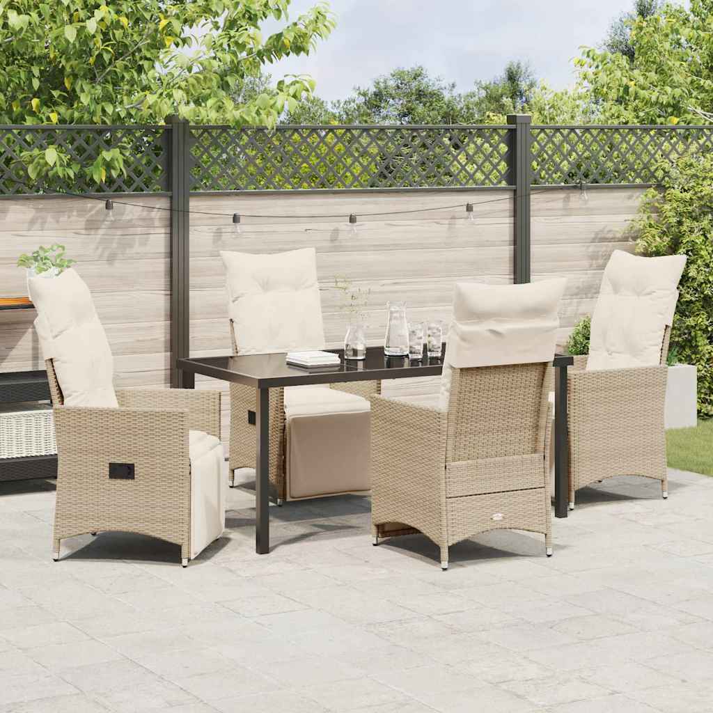 Ensemble de salle à manger pour jardin 5 pcs Beige polyrotin - XIOS