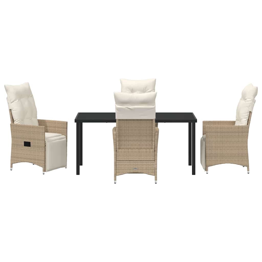 Ensemble de salle à manger pour jardin 5 pcs Beige polyrotin - XIOS