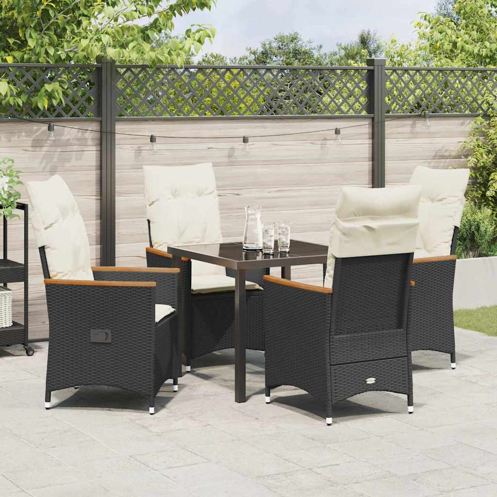 Ensemble de salle à manger pour jardin 5 pcs Noir polyrotin - XIOS