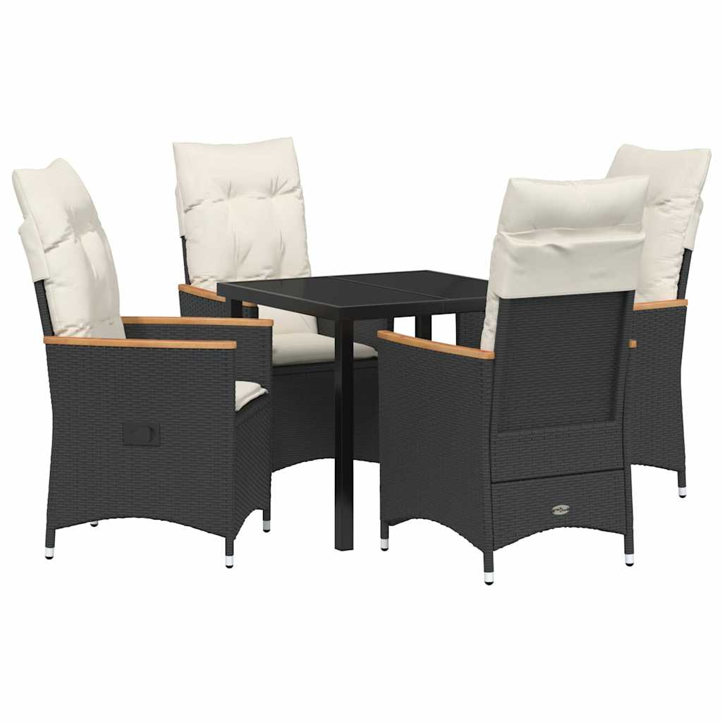 Ensemble de salle à manger pour jardin 5 pcs Noir polyrotin - XIOS