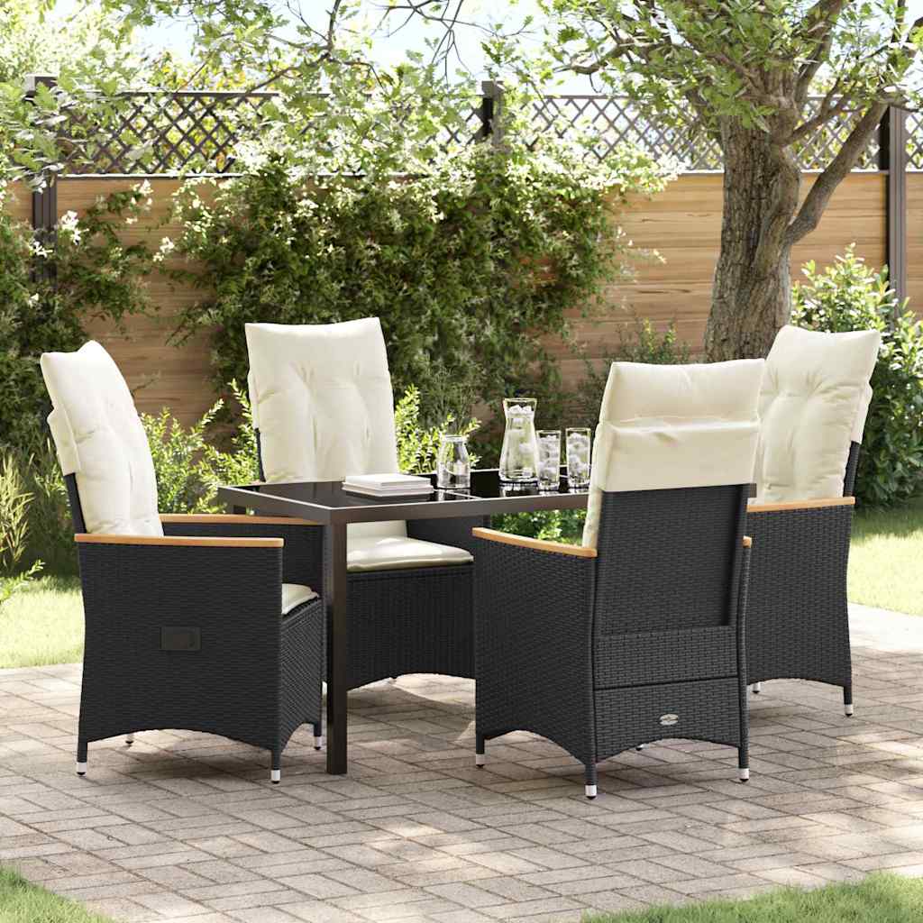 Ensemble de salle à manger pour jardin 5 pcs Noir polyrotin - XIOS