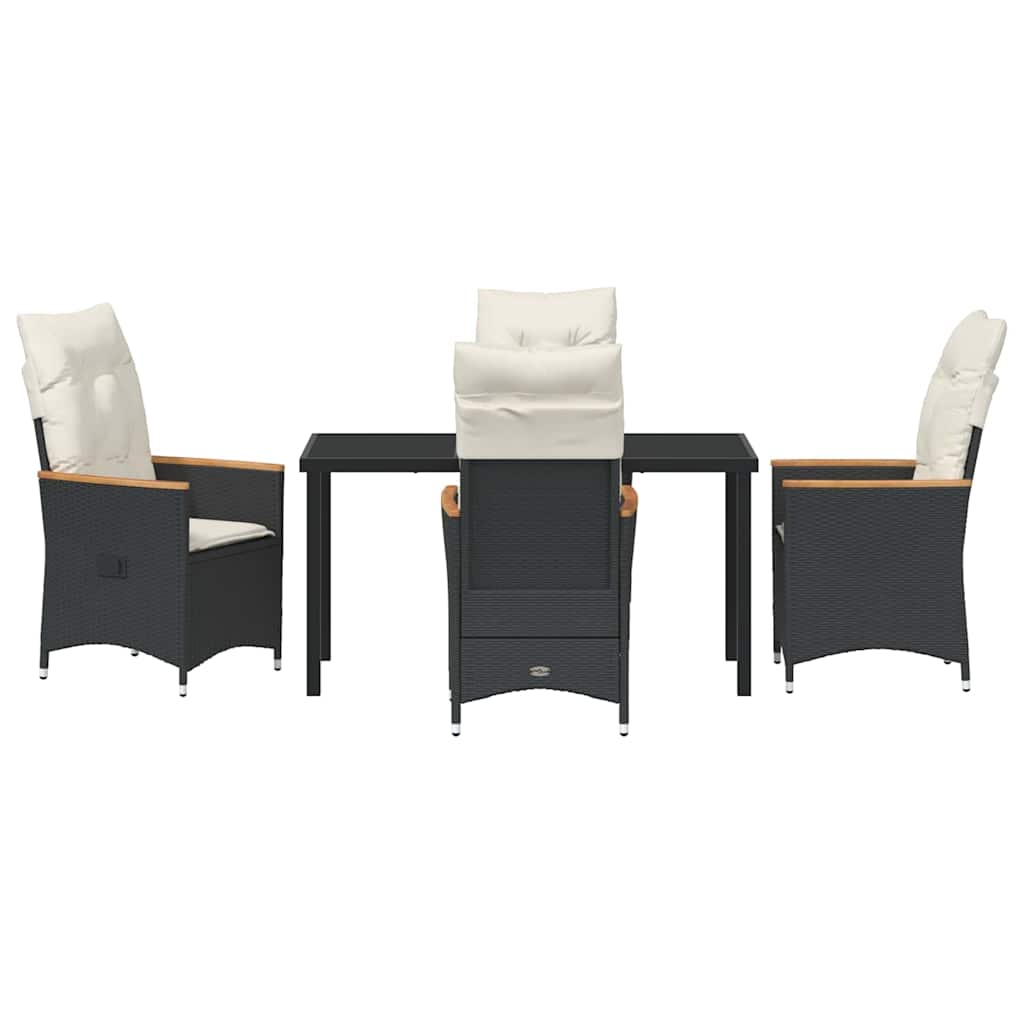 Ensemble de salle à manger pour jardin 5 pcs Noir polyrotin - XIOS