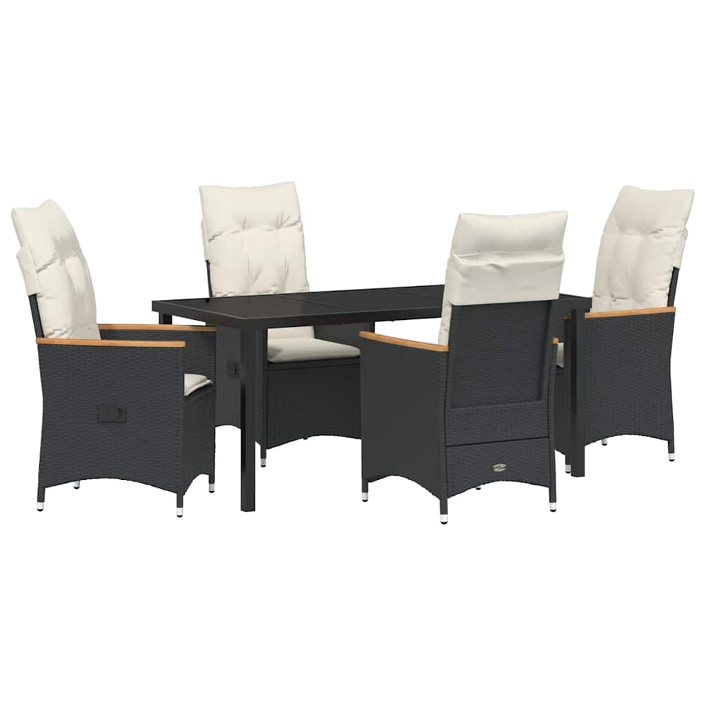 Ensemble de salle à manger pour jardin 5 pcs Noir polyrotin - XIOS