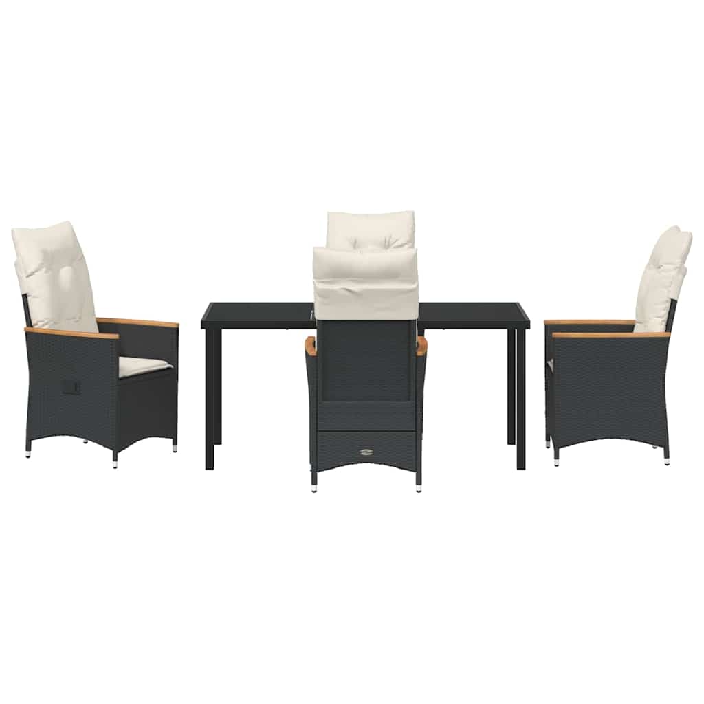 Ensemble de salle à manger pour jardin 5 pcs Noir polyrotin - XIOS