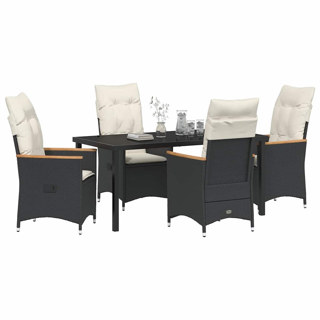 Ensemble de salle à manger pour jardin 5 pcs Noir polyrotin - XIOS