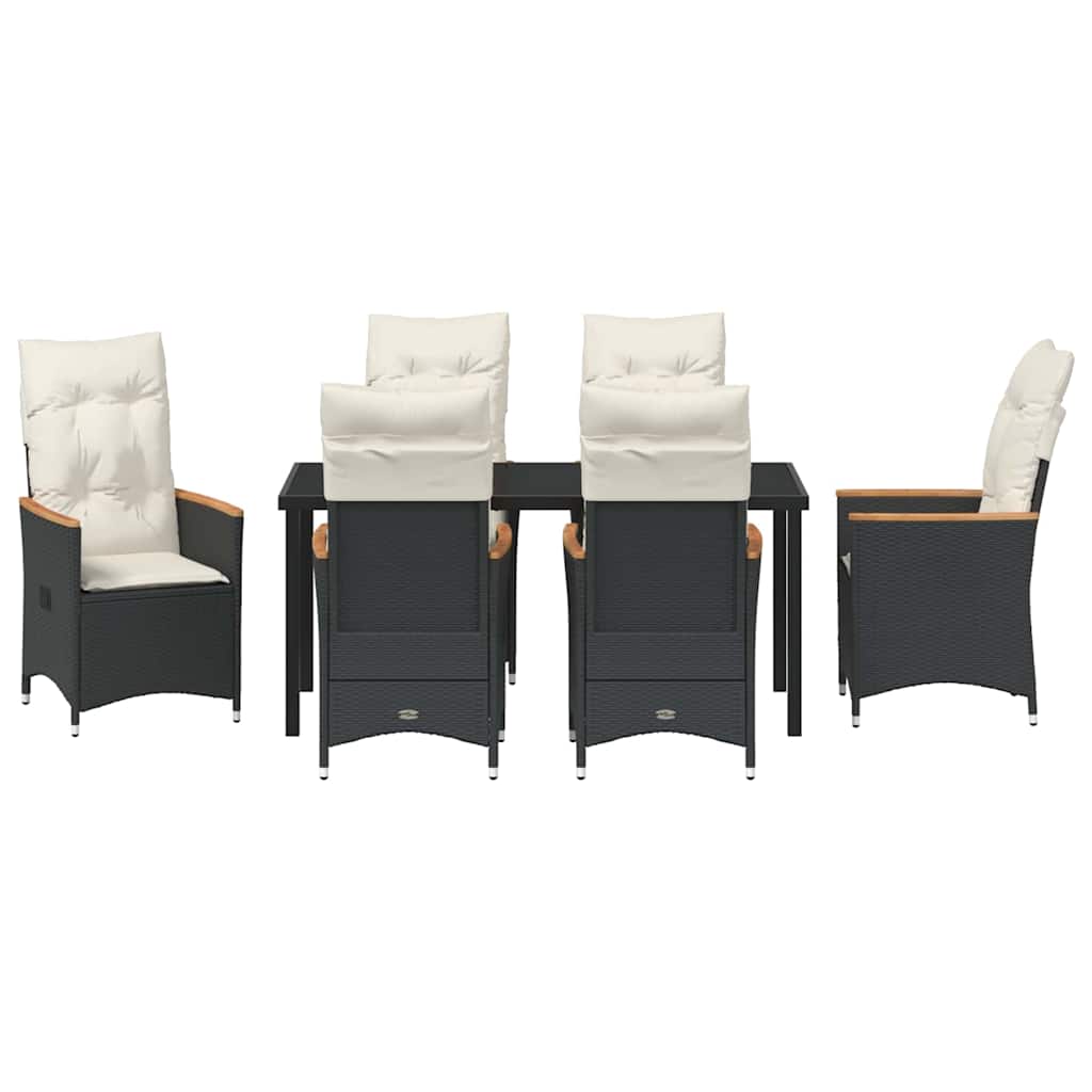 Ensemble de salle à manger pour jardin 7 pcs Noir polyrotin - XIOS