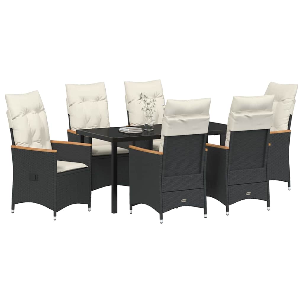 Ensemble de salle à manger pour jardin 7 pcs Noir polyrotin - XIOS