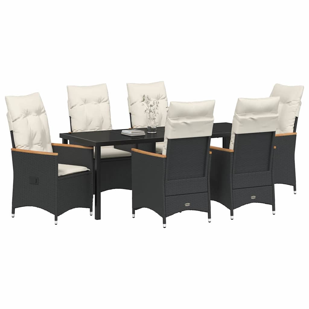 Ensemble de salle à manger pour jardin 7 pcs Noir polyrotin - XIOS