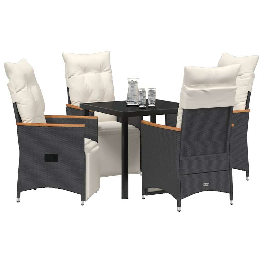 Ensemble de salle à manger pour jardin 5 pcs Noir polyrotin - XIOS