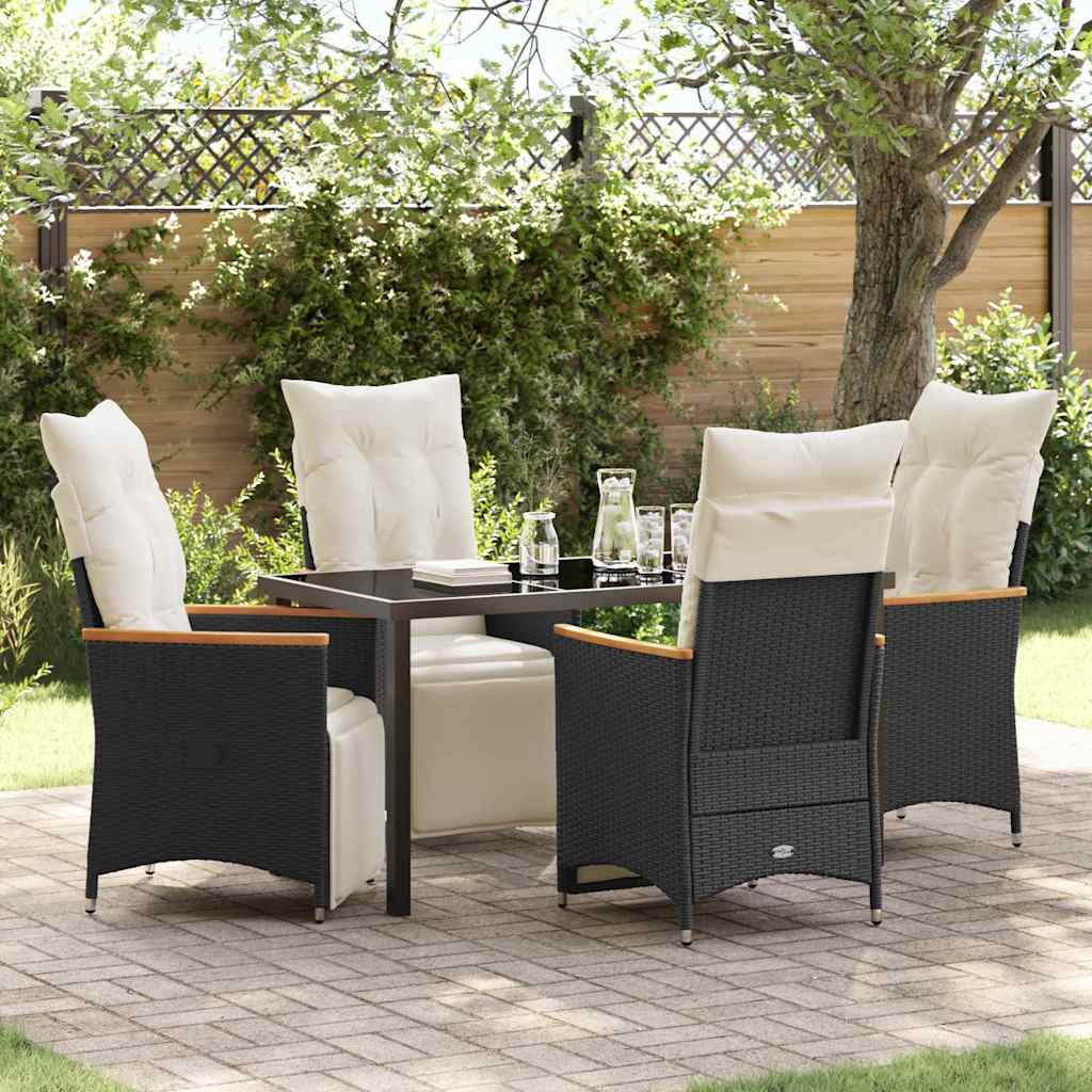 Ensemble de salle à manger pour jardin 5 pcs Noir polyrotin - XIOS