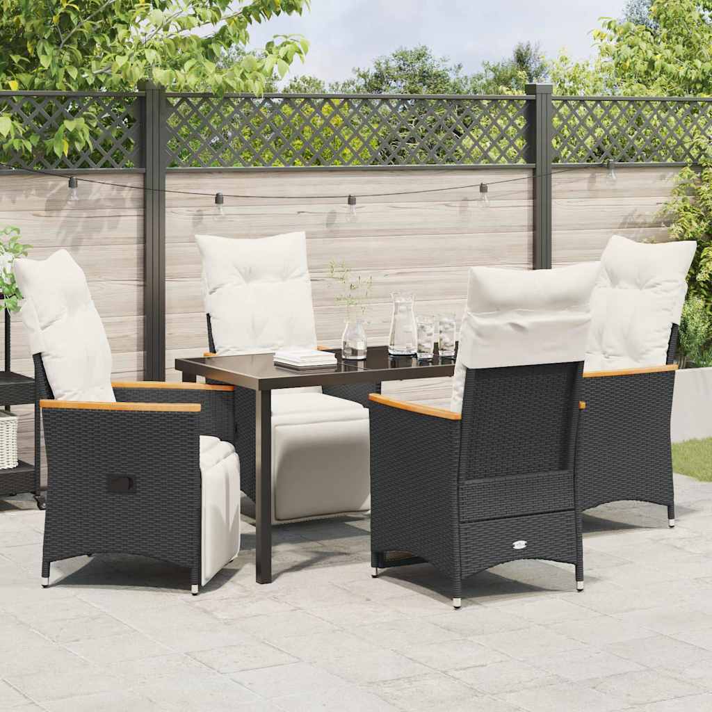 Ensemble de salle à manger pour jardin 5 pcs Noir polyrotin - XIOS