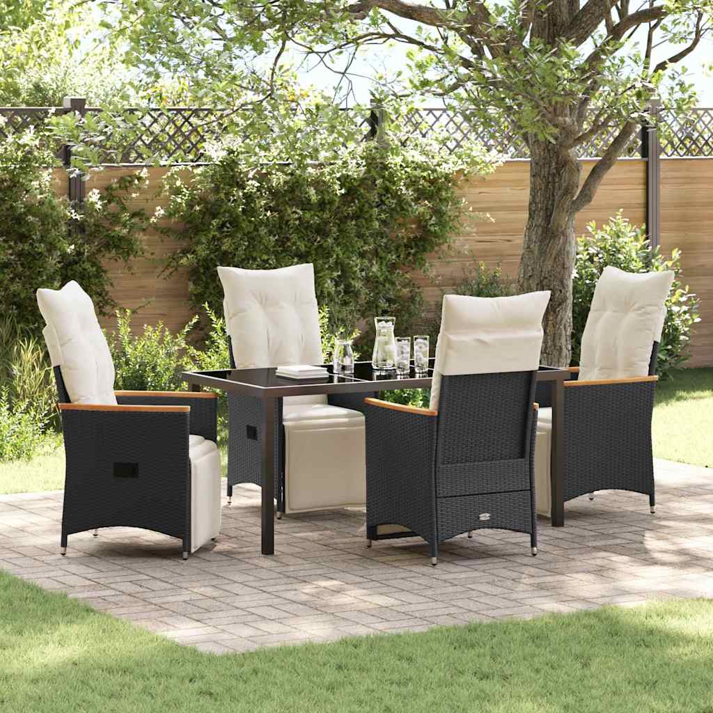 Ensemble de salle à manger pour jardin 5 pcs Noir polyrotin - XIOS