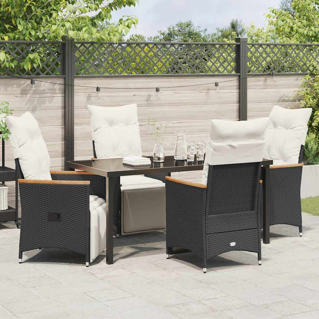 Ensemble de salle à manger pour jardin 5 pcs Noir polyrotin - XIOS