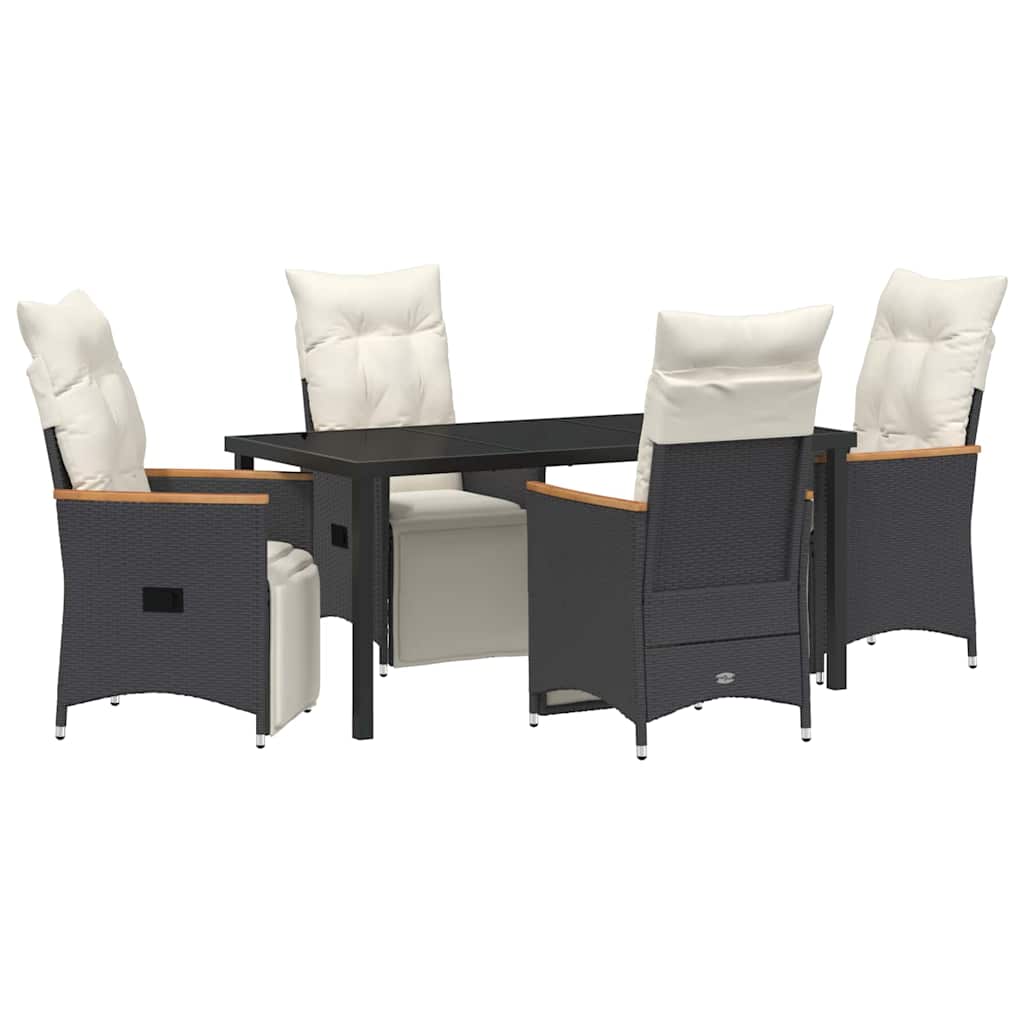Ensemble de salle à manger pour jardin 5 pcs Noir polyrotin - XIOS
