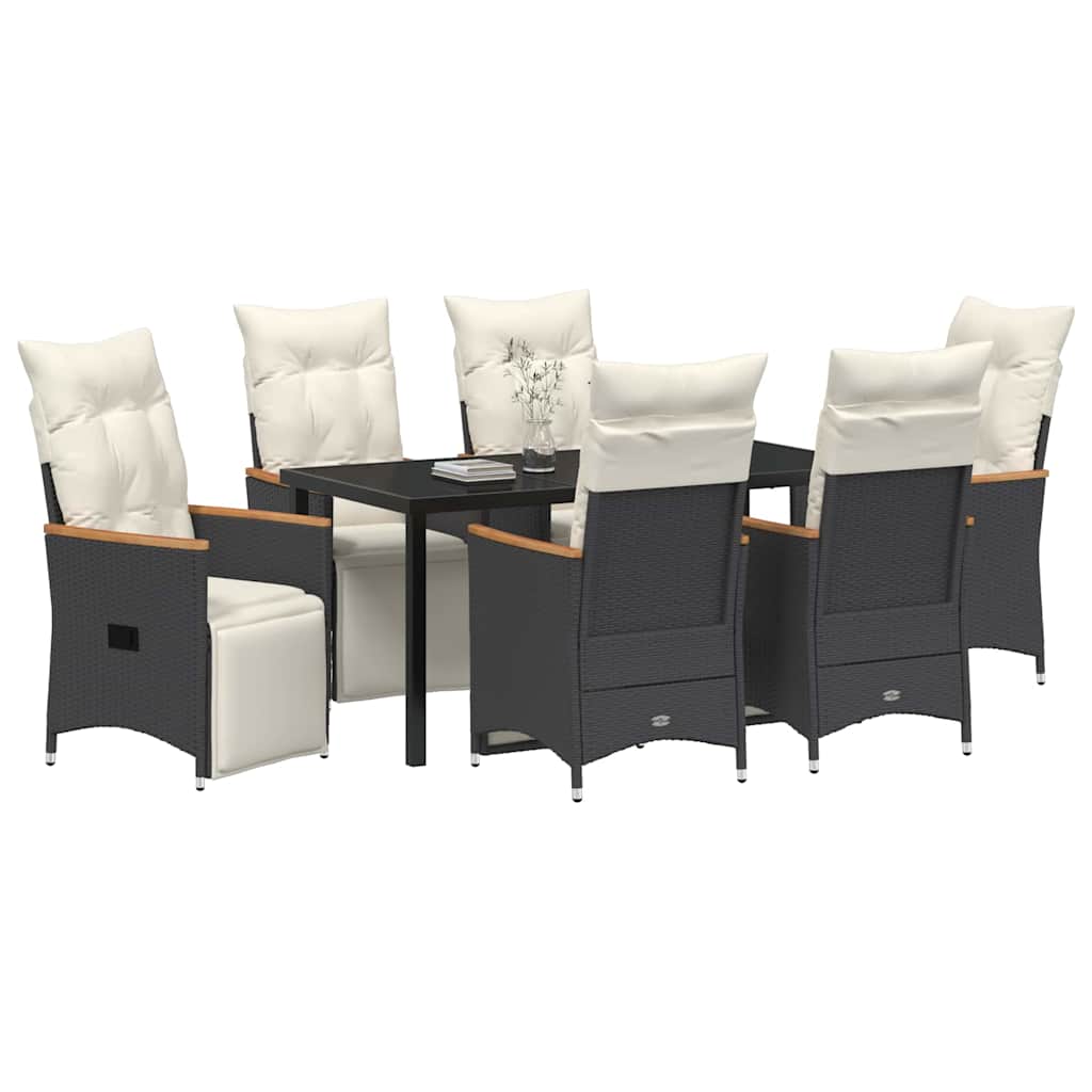 Ensemble de salle à manger pour jardin 7 pcs Noir polyrotin - XIOS