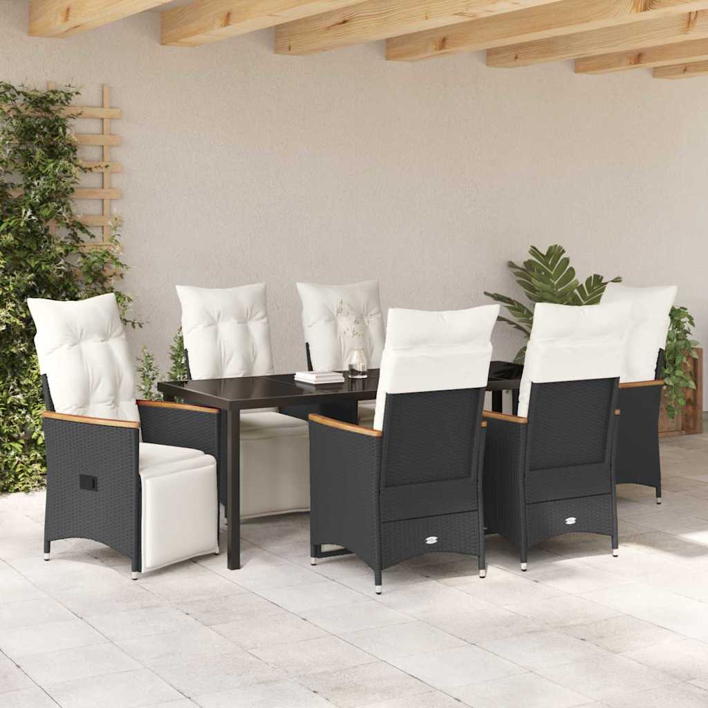 Ensemble de salle à manger pour jardin 7 pcs Noir polyrotin - XIOS