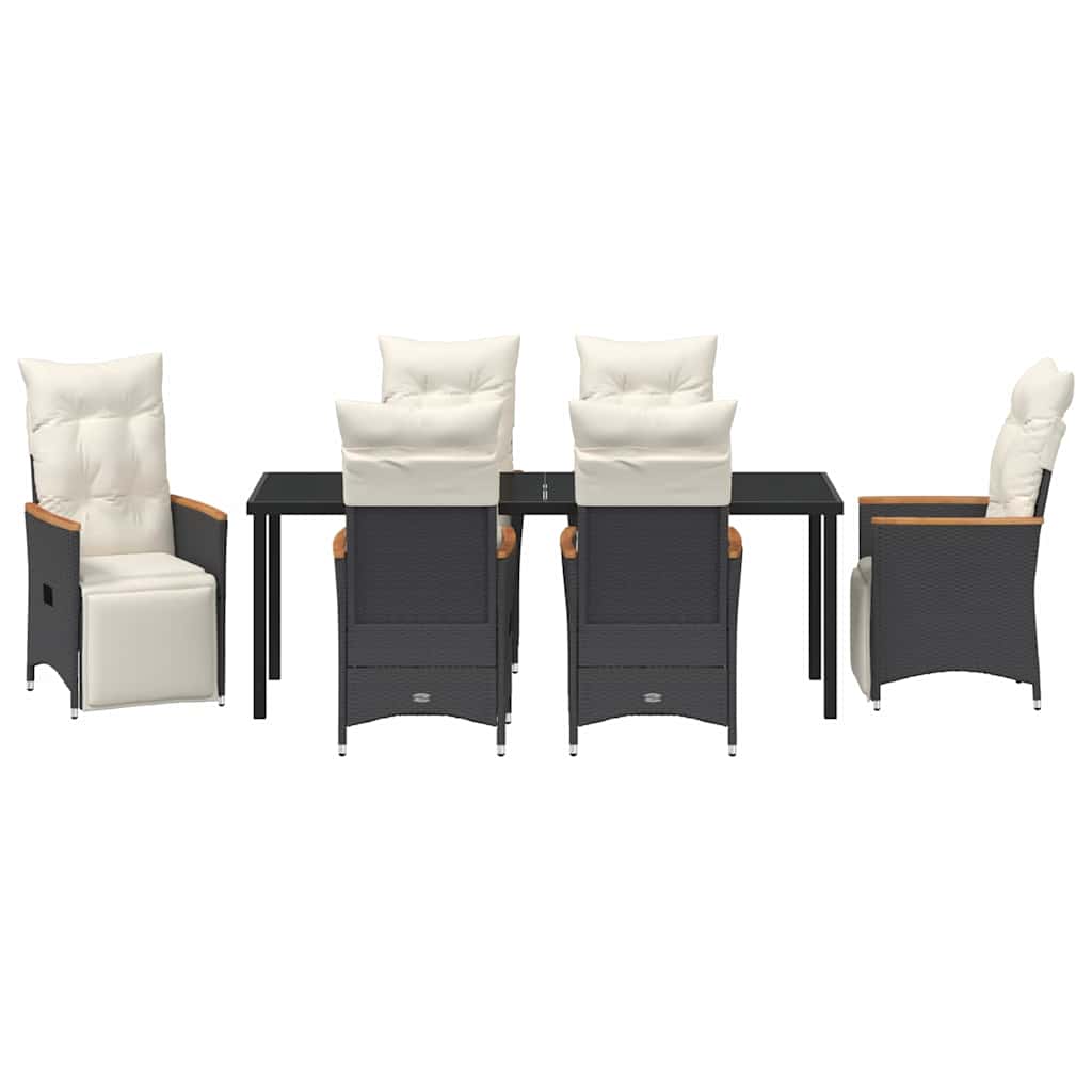 Ensemble de salle à manger pour jardin 7 pcs Noir polyrotin - XIOS