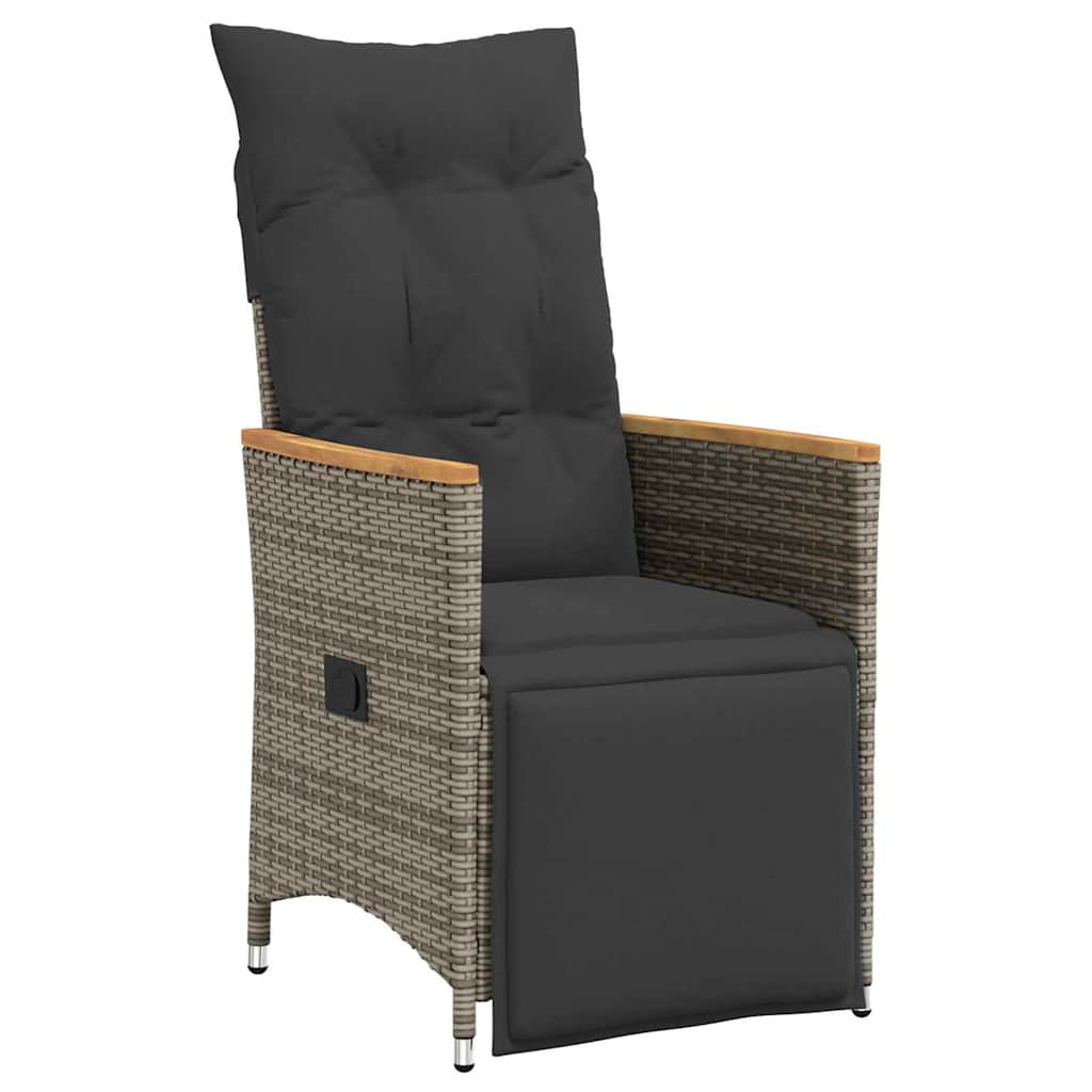 Ensemble de salle à manger pour jardin 5 pcs Gris polyrotin - XIOS