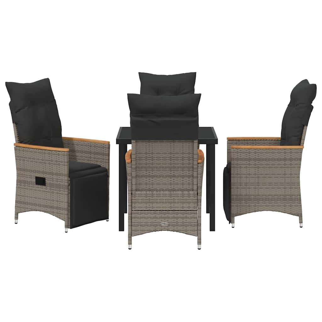 Ensemble de salle à manger pour jardin 5 pcs Gris polyrotin - XIOS