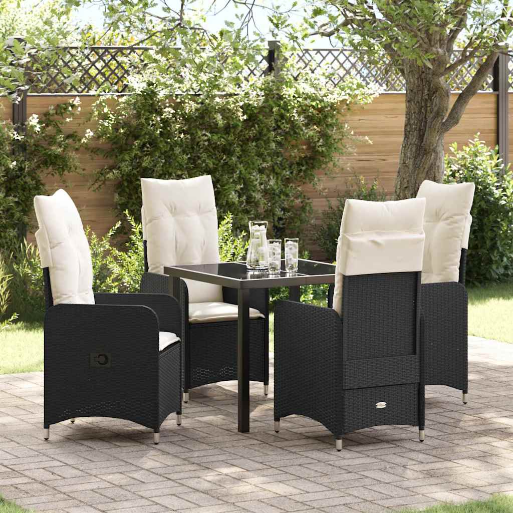 Ensemble de salle à manger pour jardin 5 pcs Noir polyrotin - XIOS