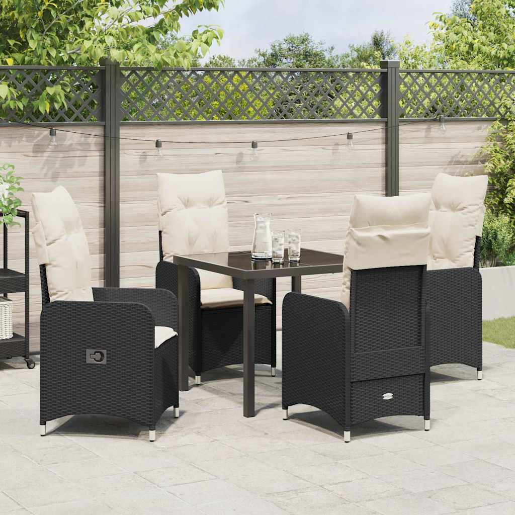 Ensemble de salle à manger pour jardin 5 pcs Noir polyrotin - XIOS