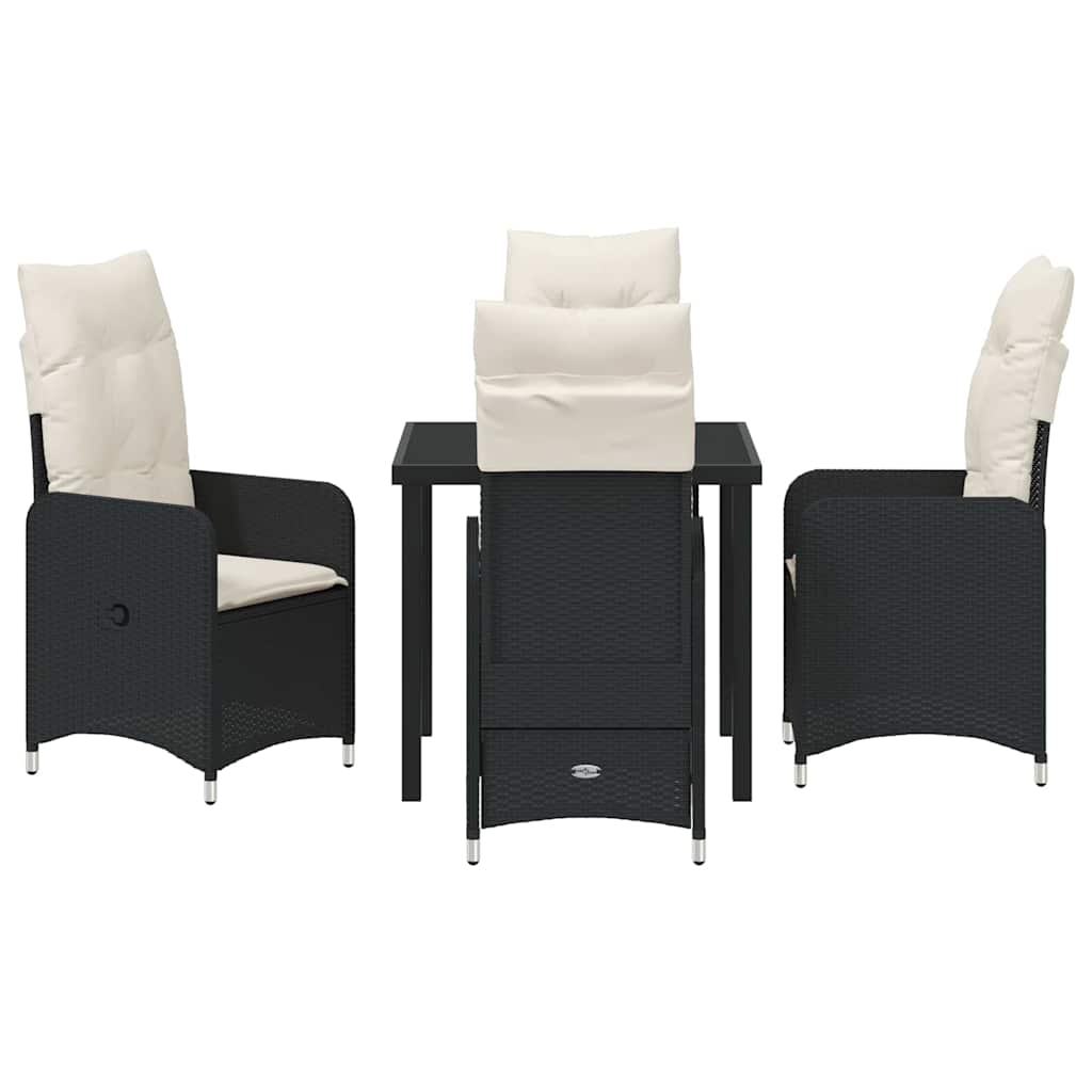 Ensemble de salle à manger pour jardin 5 pcs Noir polyrotin - XIOS