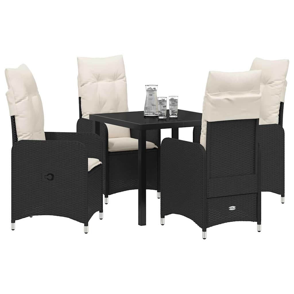 Ensemble de salle à manger pour jardin 5 pcs Noir polyrotin - XIOS