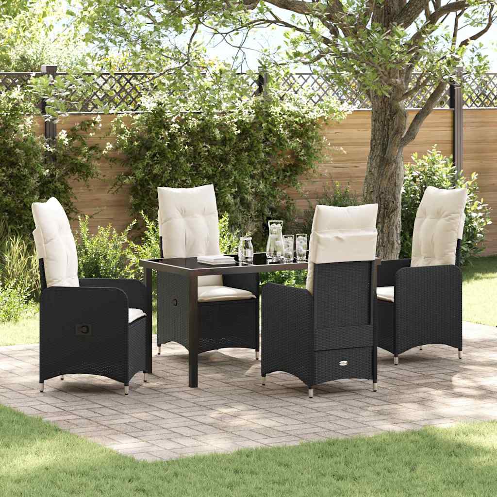 Ensemble de salle à manger pour jardin 5 pcs Noir polyrotin - XIOS