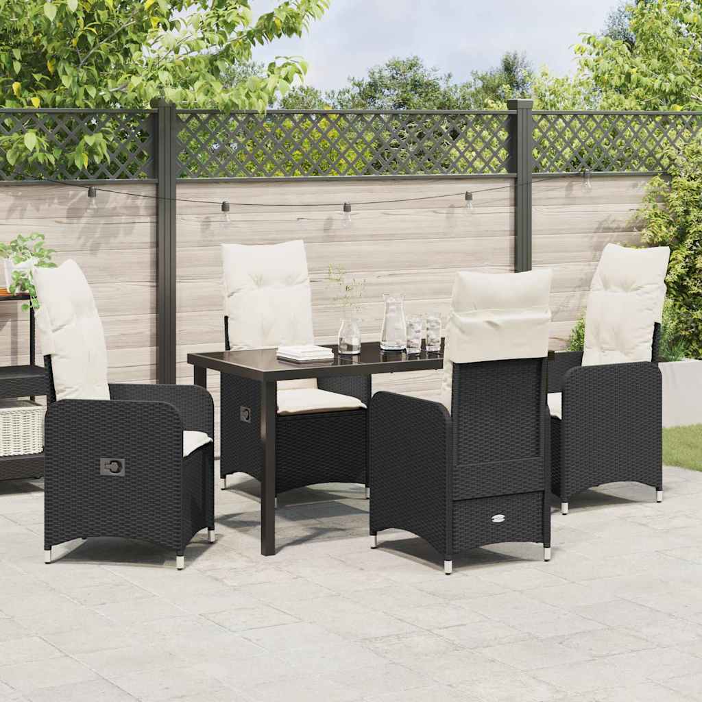 Ensemble de salle à manger pour jardin 5 pcs Noir polyrotin - XIOS