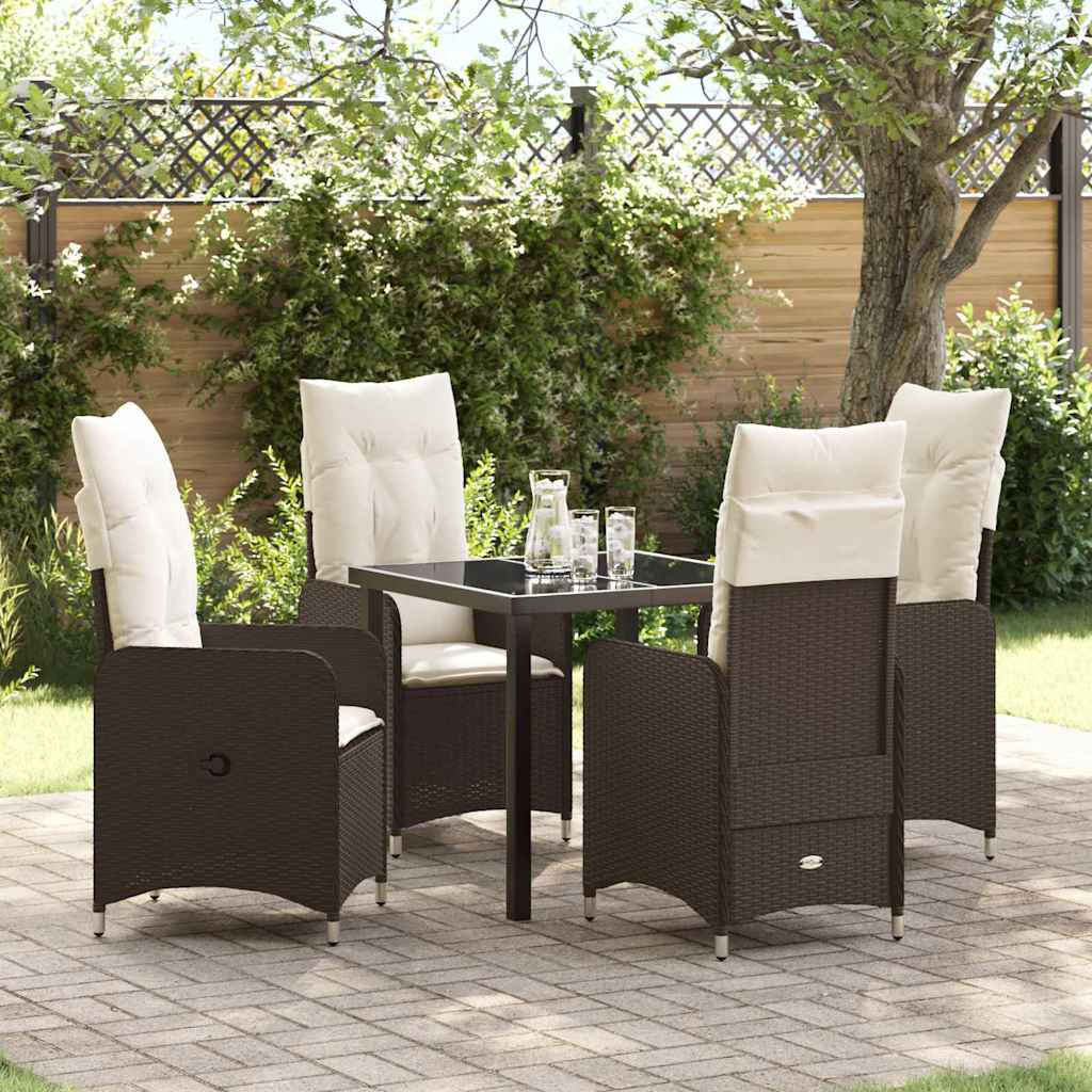 Ensemble de salle à manger pour jardin 5 pcs Marron polyrotin - XIOS