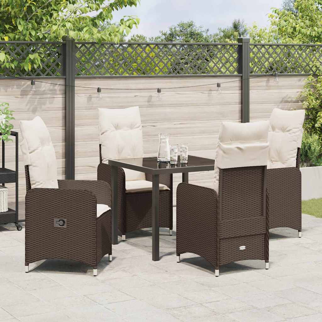 Ensemble de salle à manger pour jardin 5 pcs Marron polyrotin - XIOS