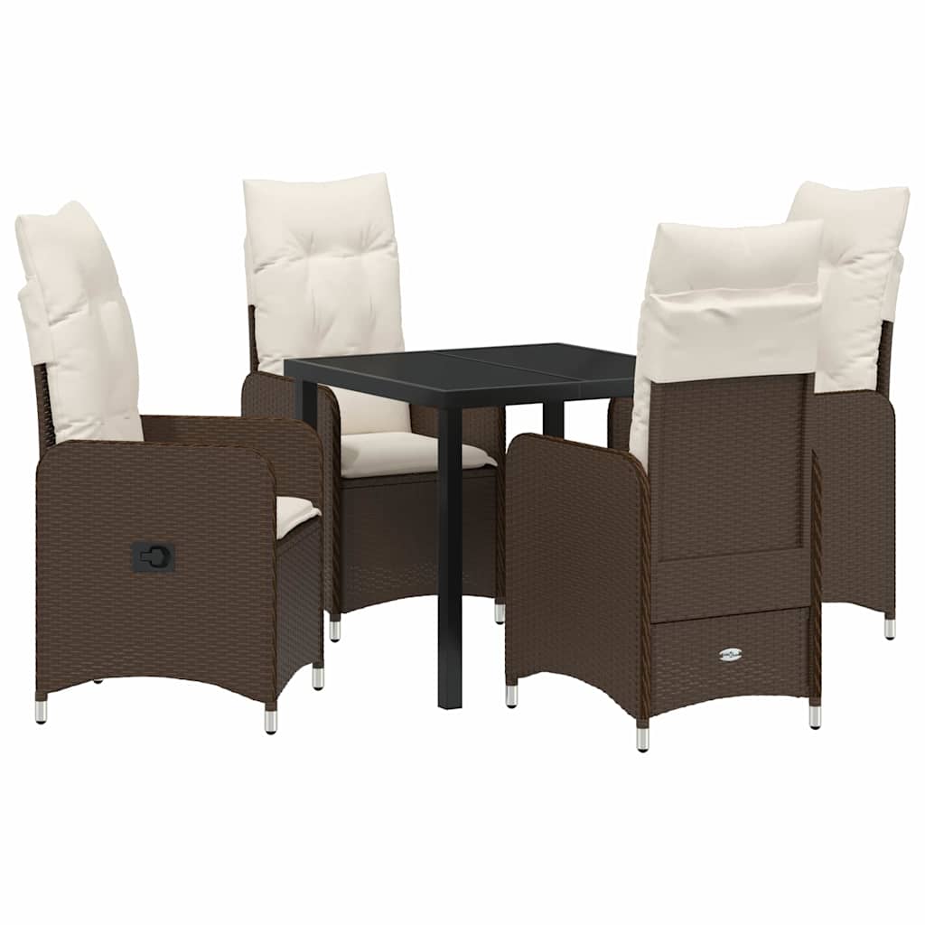 Ensemble de salle à manger pour jardin 5 pcs Marron polyrotin - XIOS