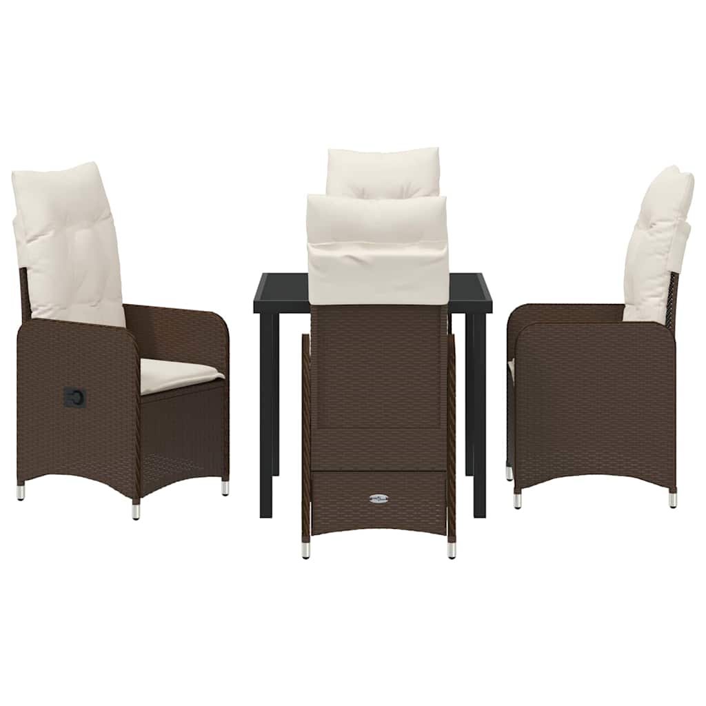 Ensemble de salle à manger pour jardin 5 pcs Marron polyrotin - XIOS