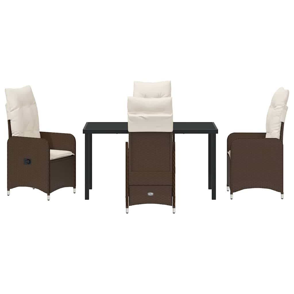 Ensemble de salle à manger pour jardin 5 pcs Marron polyrotin - XIOS