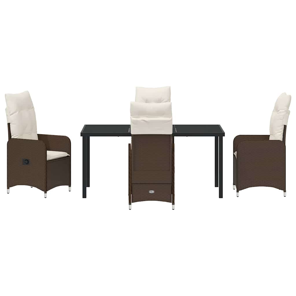 Ensemble de salle à manger pour jardin 5 pcs Marron polyrotin - XIOS