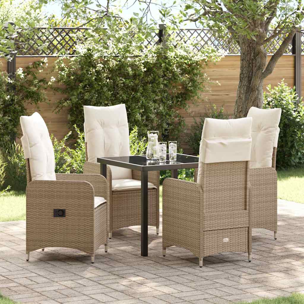Ensemble de salle à manger pour jardin 5 pcs Beige polyrotin - XIOS