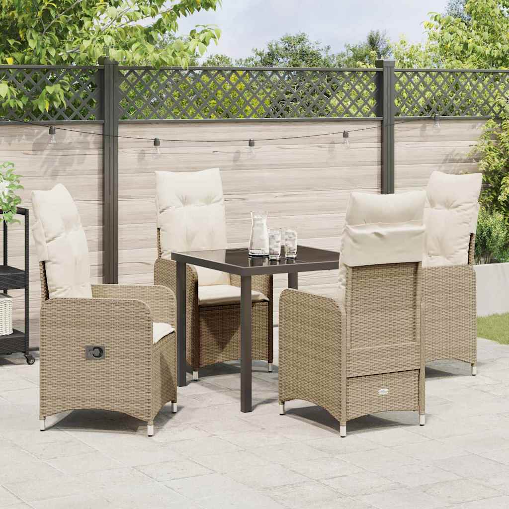 Ensemble de salle à manger pour jardin 5 pcs Beige polyrotin - XIOS