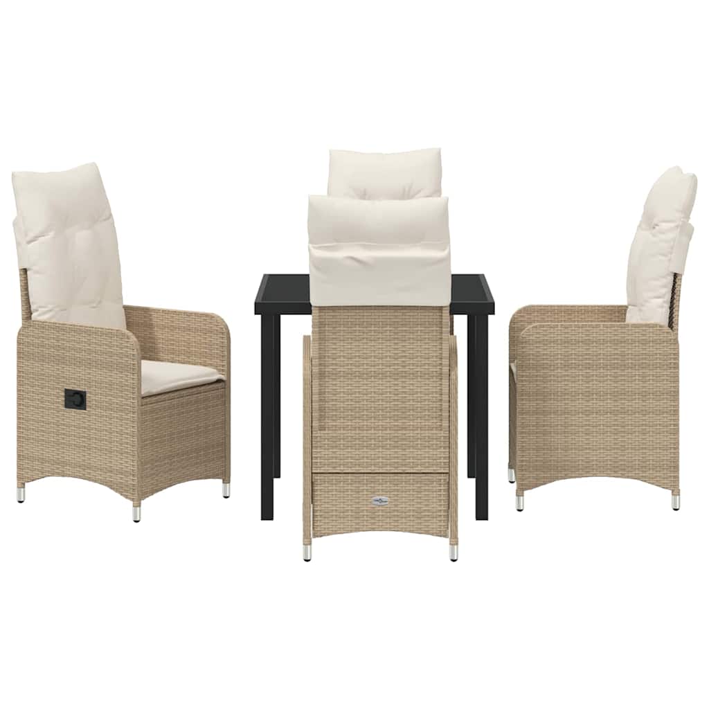 Ensemble de salle à manger pour jardin 5 pcs Beige polyrotin - XIOS