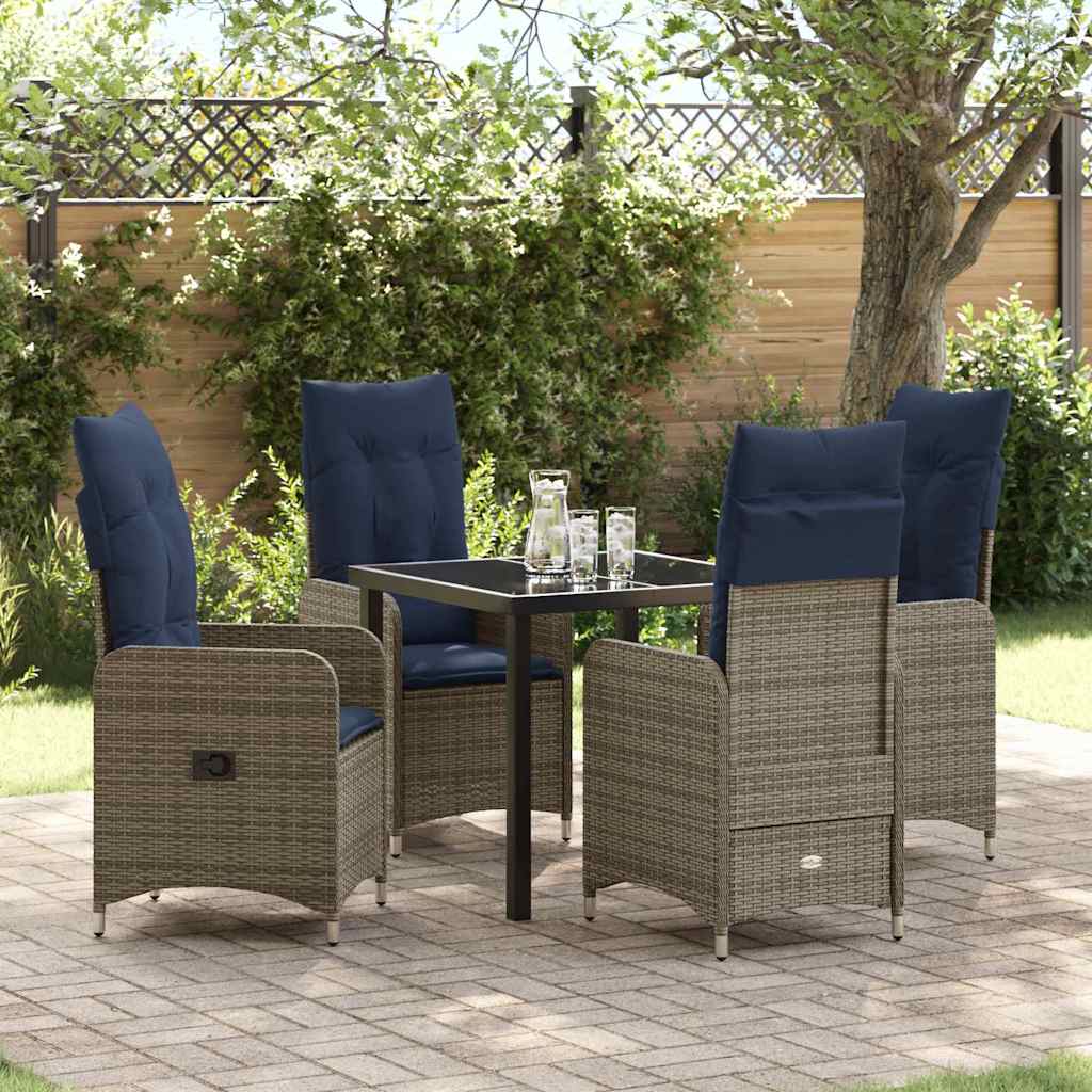 Ensemble de salle à manger pour jardin 5 pcs Noir polyrotin - XIOS