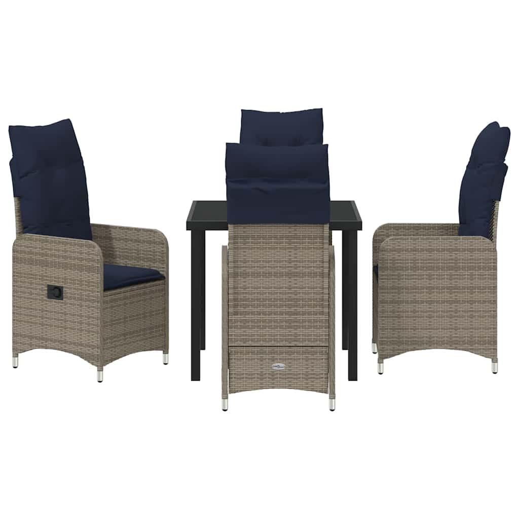Ensemble de salle à manger pour jardin 5 pcs Noir polyrotin - XIOS