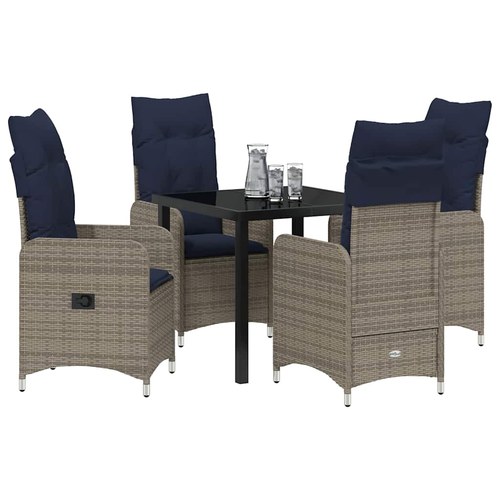 Ensemble de salle à manger pour jardin 5 pcs Noir polyrotin - XIOS