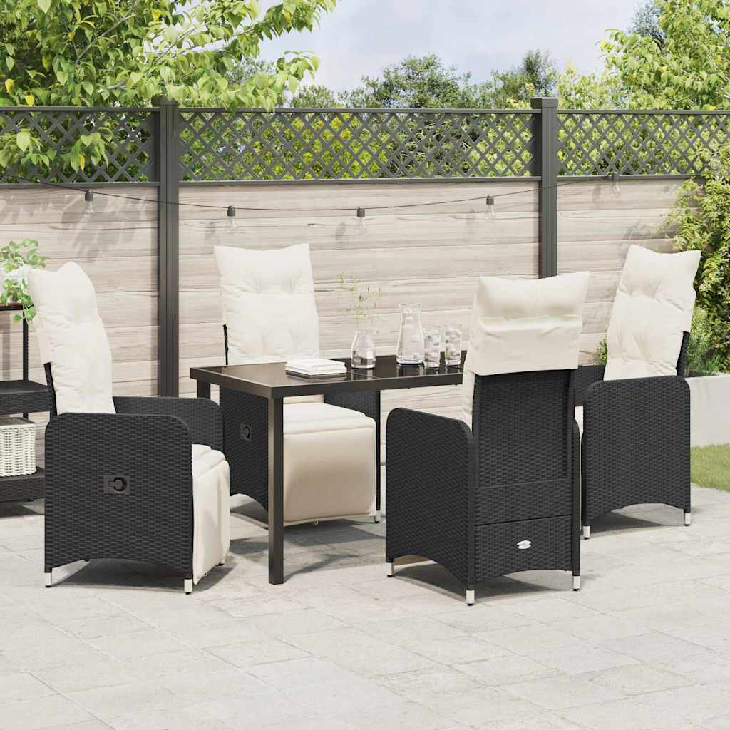 Ensemble de salle à manger pour jardin 5 pcs Noir polyrotin - XIOS