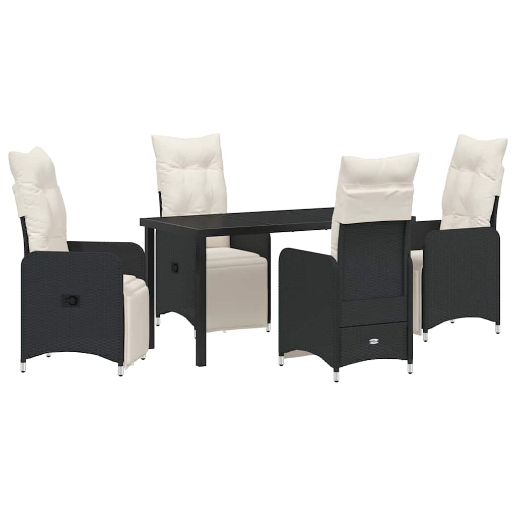 Ensemble de salle à manger pour jardin 5 pcs Noir polyrotin - XIOS