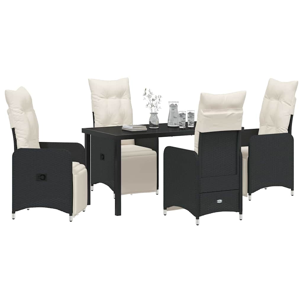 Ensemble de salle à manger pour jardin 5 pcs Noir polyrotin - XIOS
