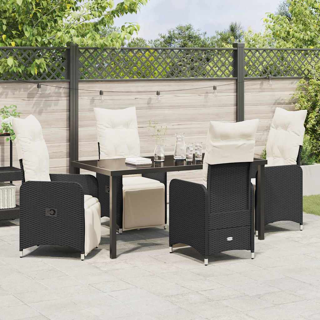 Ensemble de salle à manger pour jardin 5 pcs Noir polyrotin - XIOS