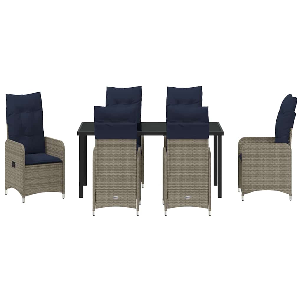 Ensemble de salle à manger pour jardin 7 pcs Noir polyrotin - XIOS