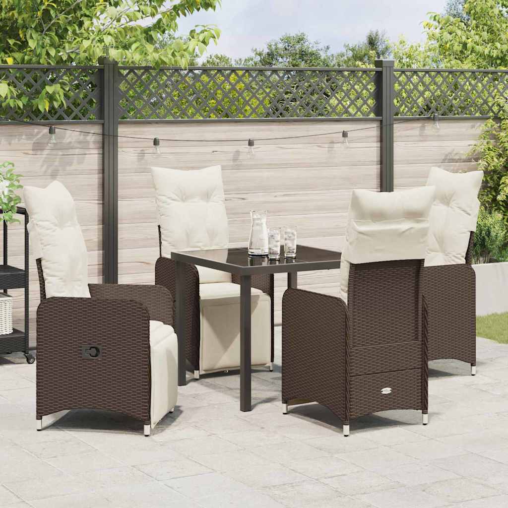 Ensemble de salle à manger pour jardin 5 pcs Marron polyrotin - XIOS