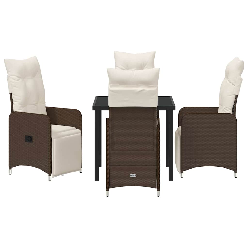 Ensemble de salle à manger pour jardin 5 pcs Marron polyrotin - XIOS