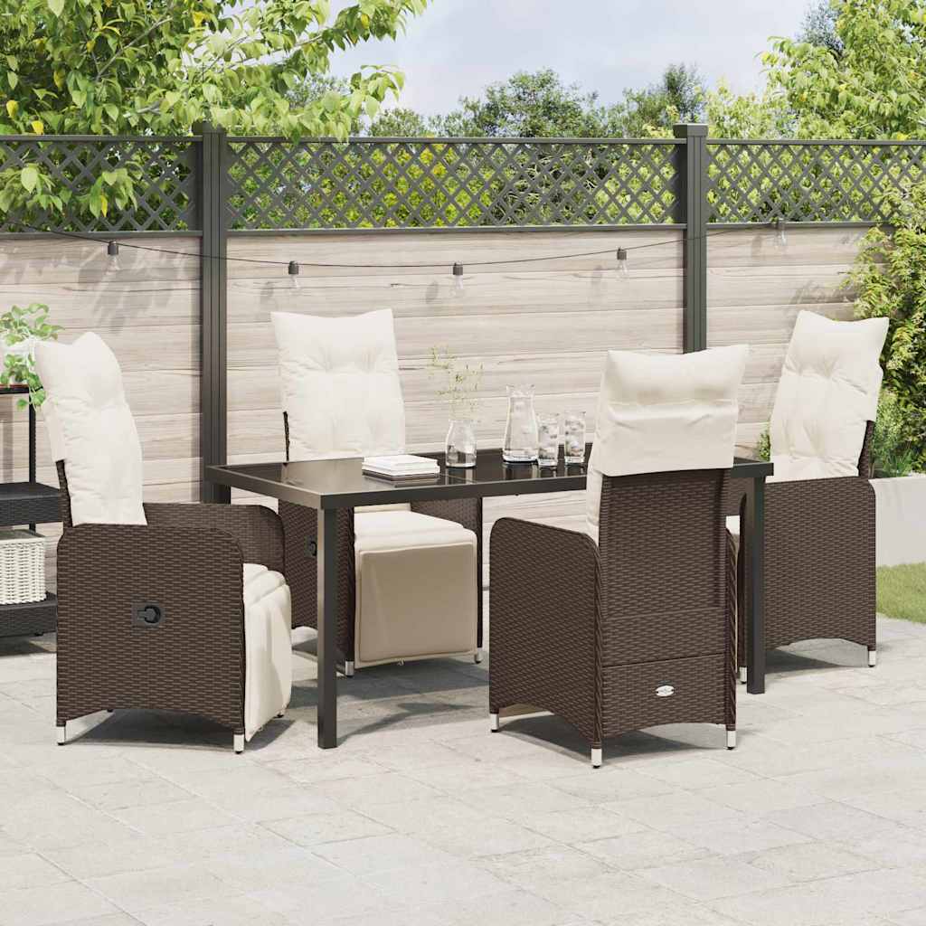 Ensemble de salle à manger pour jardin 5 pcs Marron polyrotin - XIOS