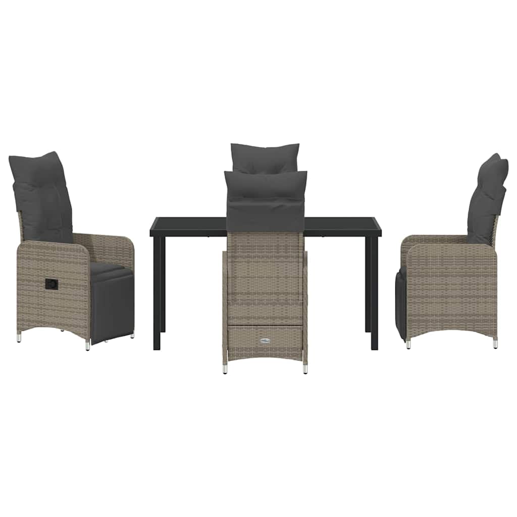 Ensemble de salle à manger pour jardin 5 pcs Gris polyrotin - XIOS